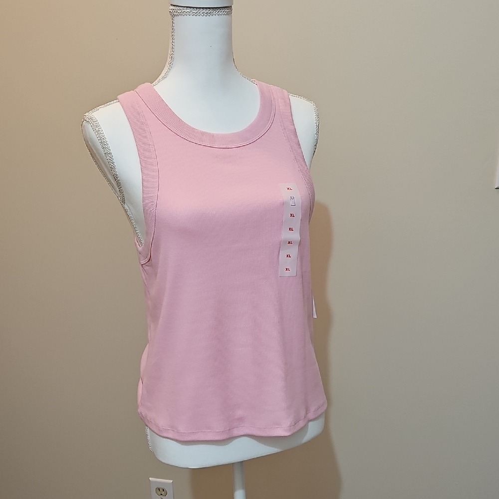 Old Navy Pink Tank Top with Classic Crew Neck